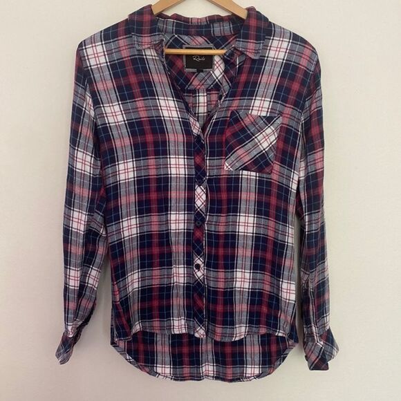 Rails long sleeve plaid blue red white button up with pocket sz S - Picture 1 of 5